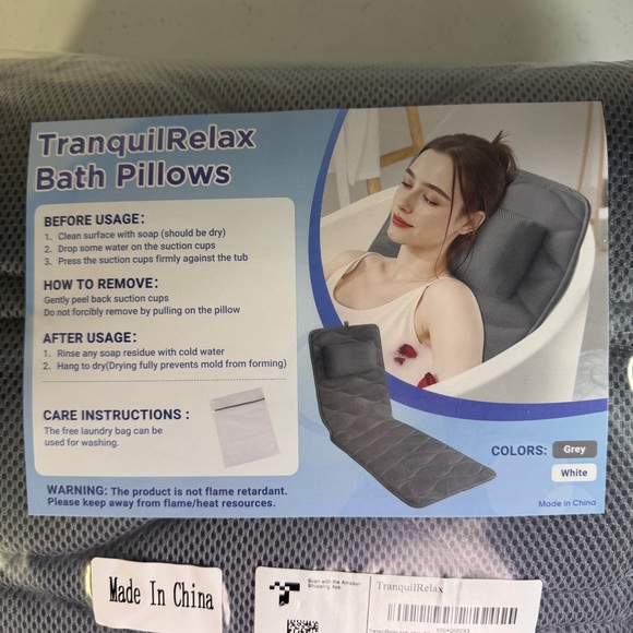 TranquilRelax Full Body Bath Pillow | Luxury Spa Mat - Grey - Picture 5 of 7